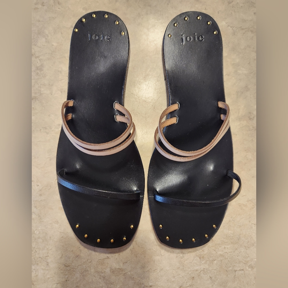 Joie Studded Leather Slip-On Sandals